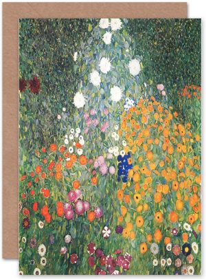 img-20ff0ffd802516483110 Gustav Klimt Flower Garden 1907 blank greeting card, 8-pack